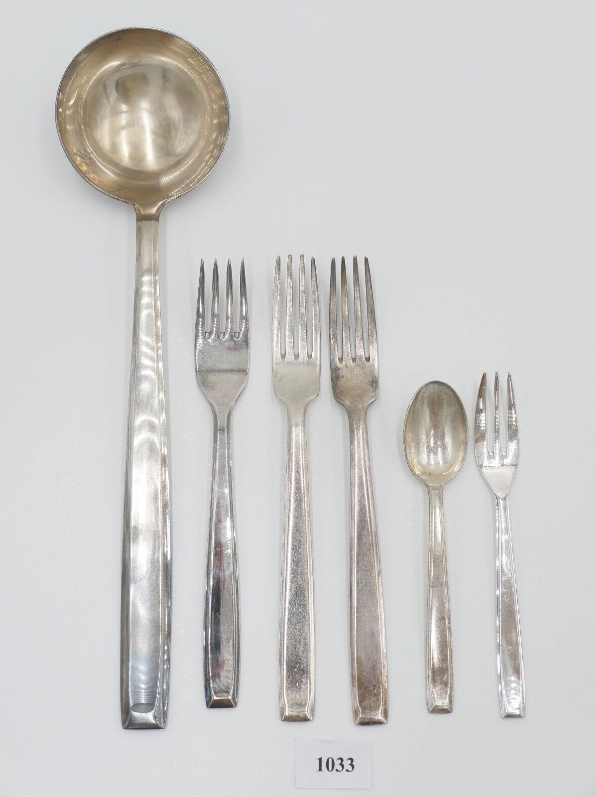 6 Tlg Philipp Häusler um 1930 Besteck " Europa " Modeln. 2800 90er Silber - Antikhandel-Stuttgart