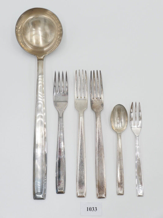 6 Tlg Philipp Häusler um 1930 Besteck " Europa " Modeln. 2800 90er Silber - Antikhandel-Stuttgart