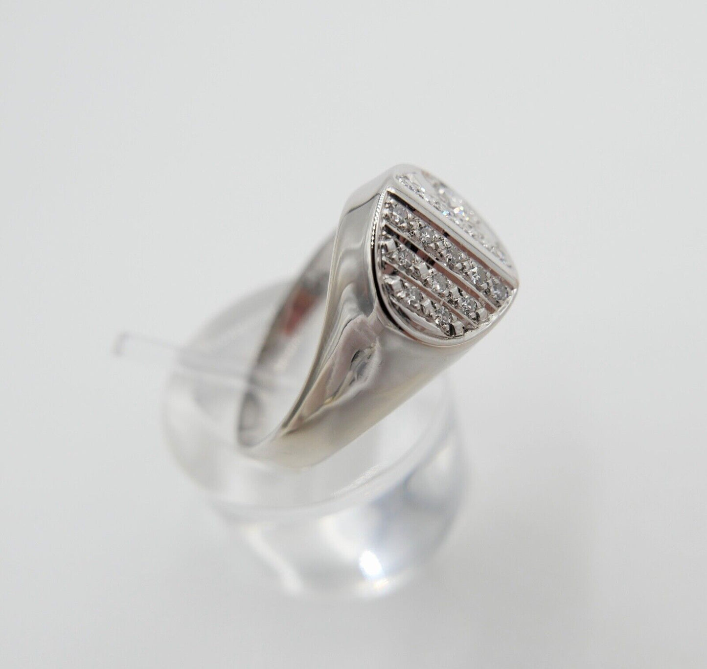 Weißgold Ring Damen 585 14K mit 14 Brillanten / Diamanten 0,31 Ctw Gr. 62 - Antikhandel-Stuttgart