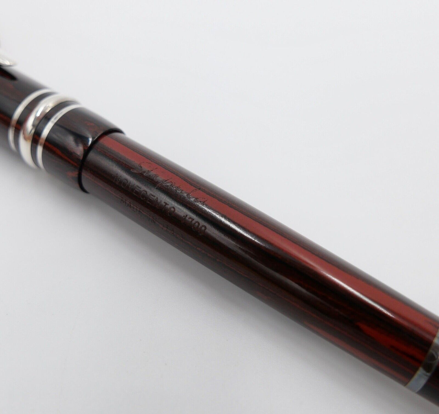NEUwertig OVP 1997 Vintage 5002 STIPULA RB Novecento Oval Ebonite R/B Woodgrain - Antikhandel-Stuttgart