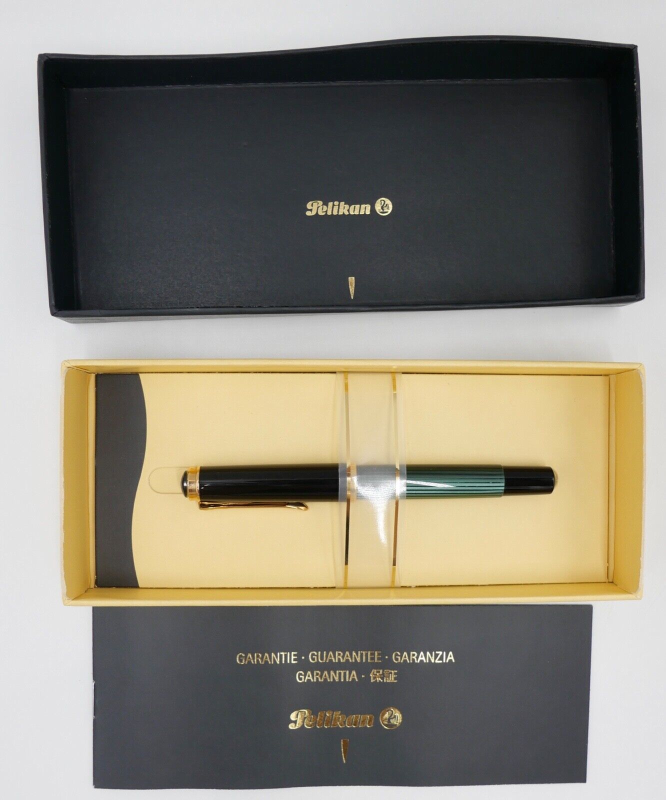 NEU PELIKAN R400 Souverän Kugelschreiber Rollerball grün Gold W. Germany - Antikhandel-Stuttgart