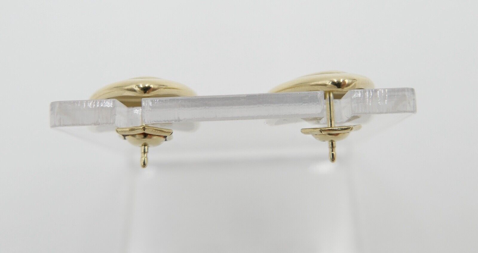 80er Pyramiden / Dreieck Ohrringe Ohrstecker in 585 / 14K Gold mit Brillanten - Antikhandel-Stuttgart