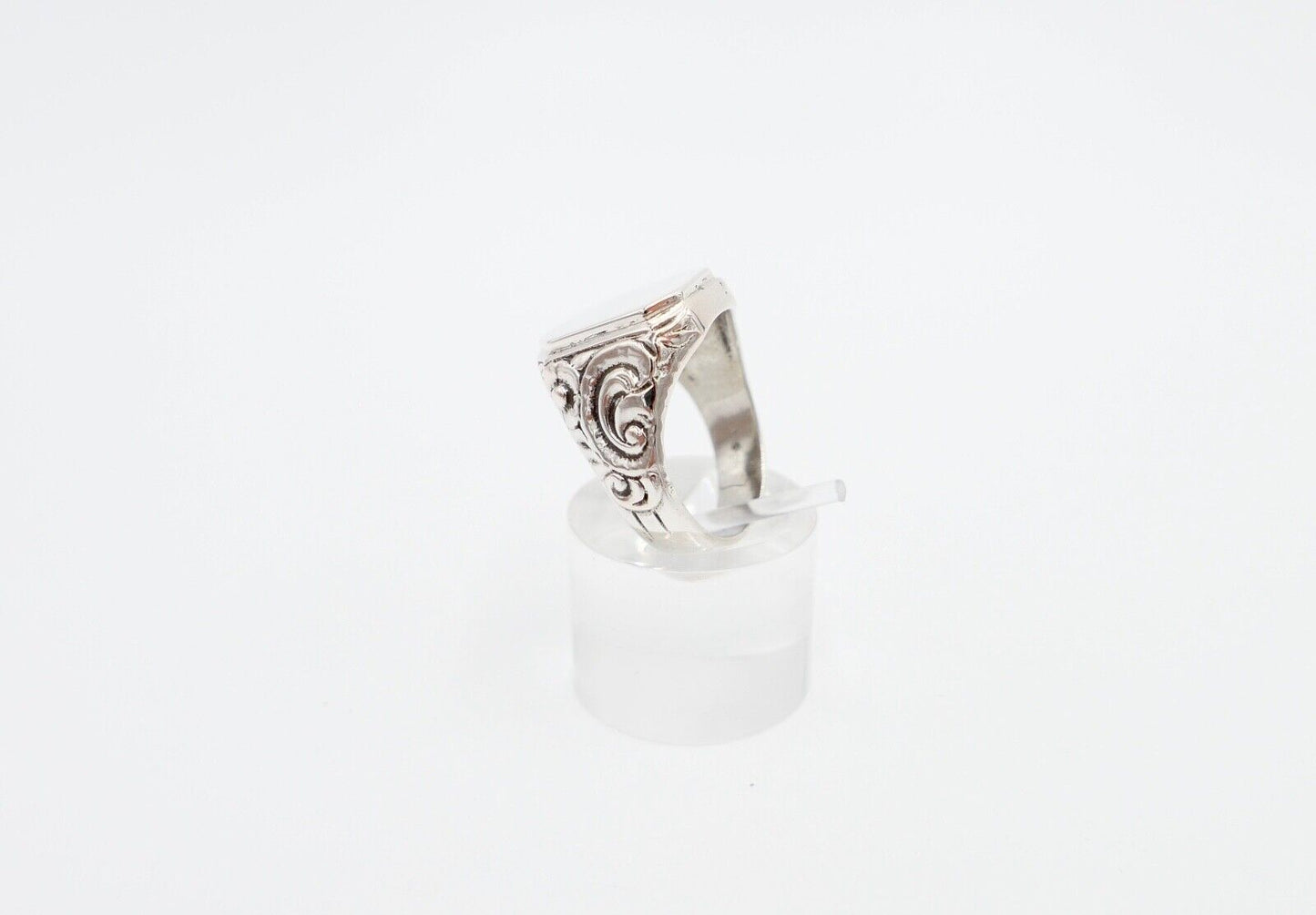 Alter JUGENDSTIL Siegelring Herrenring 835 Silber Gr. 62 ohne Siegelgravur - Antikhandel-Stuttgart