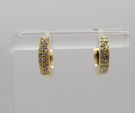 0,4 Ctw Diamant Creolen 750 18K Gelbgold 40 Brillanten besetz Ohrringe 90er