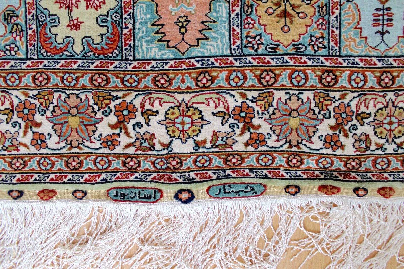 Ghom Orientteppich Perserteppich Seide Handgeknüpft 127x78 cm Knoten Silk - Antikhandel-Stuttgart