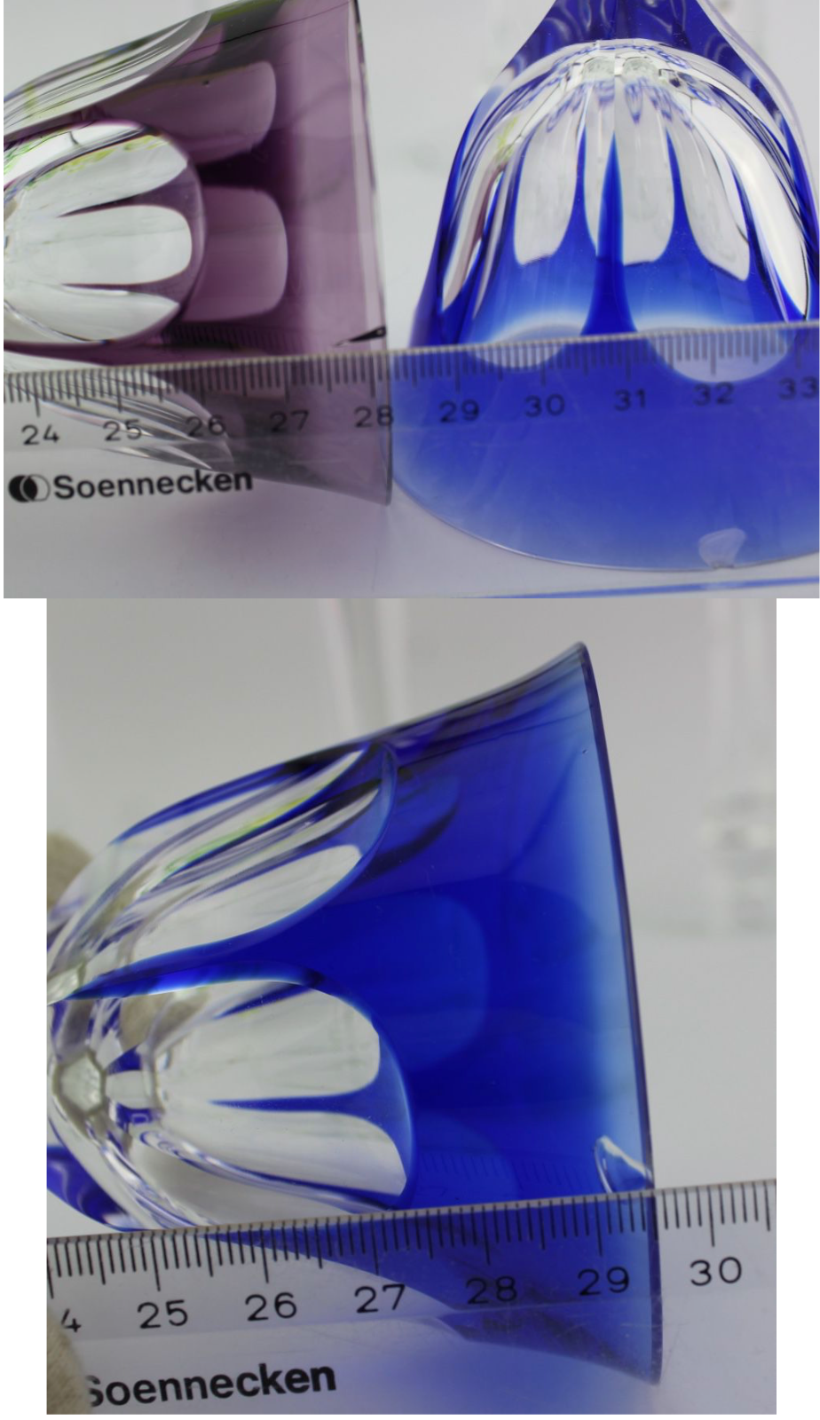 3x original bunte Bleikristall Weingläser " MOSER " LADY HAMILTON " 18,5 cm - Antikhandel-Stuttgart