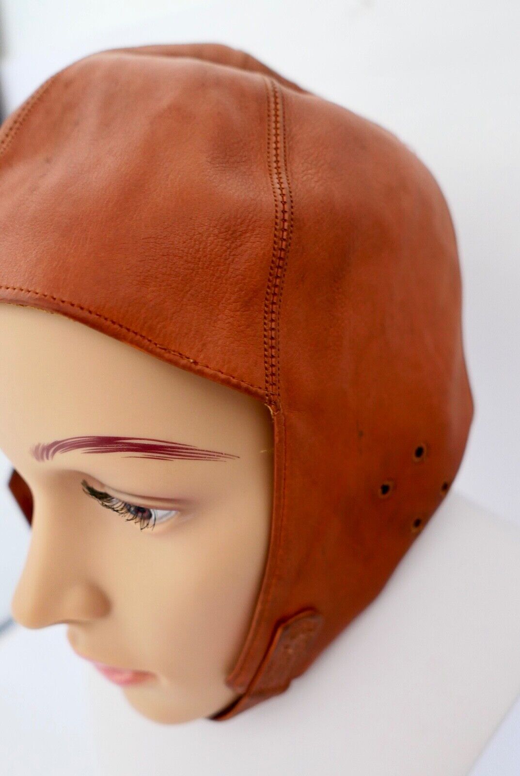 Oldtimer Motorrad Cabrio Flieger Haube Leder Braun 1930-40er Jahre SPORT STEIDEL - Antikhandel-Stuttgart