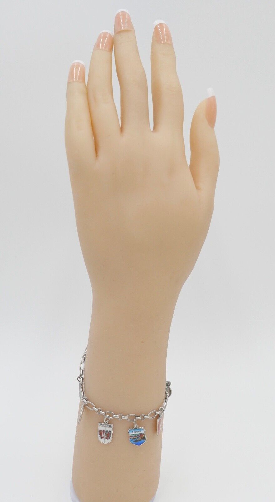 Bettelarmband mit Städte Wappen aus Emaille 800 Silber REU ANTIKO EHJ - Antikhandel-Stuttgart