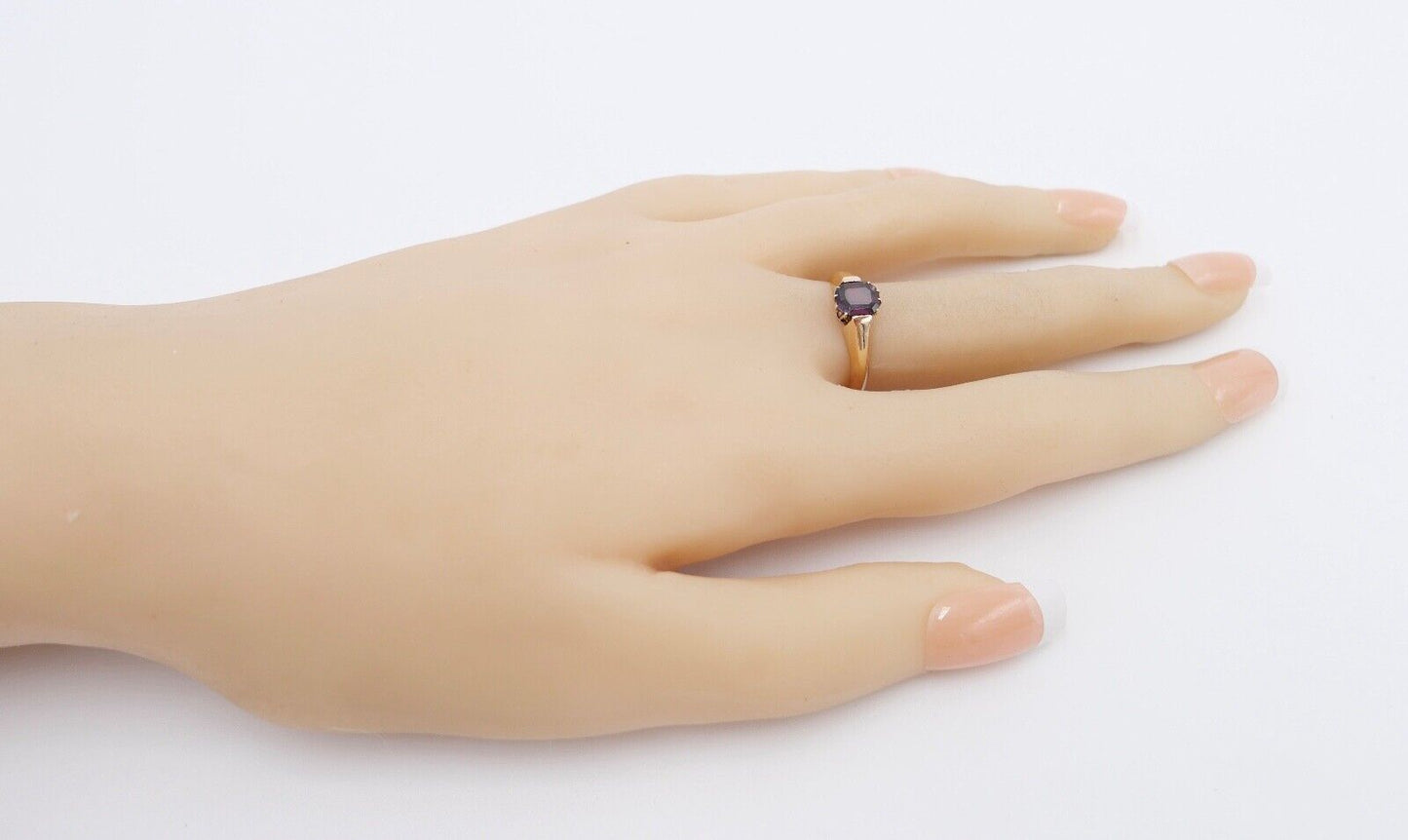 massiver antiker Ring um 1890 Fuchskopf Punze ST Granat 580er Gold Gr. 55 - Antikhandel-Stuttgart