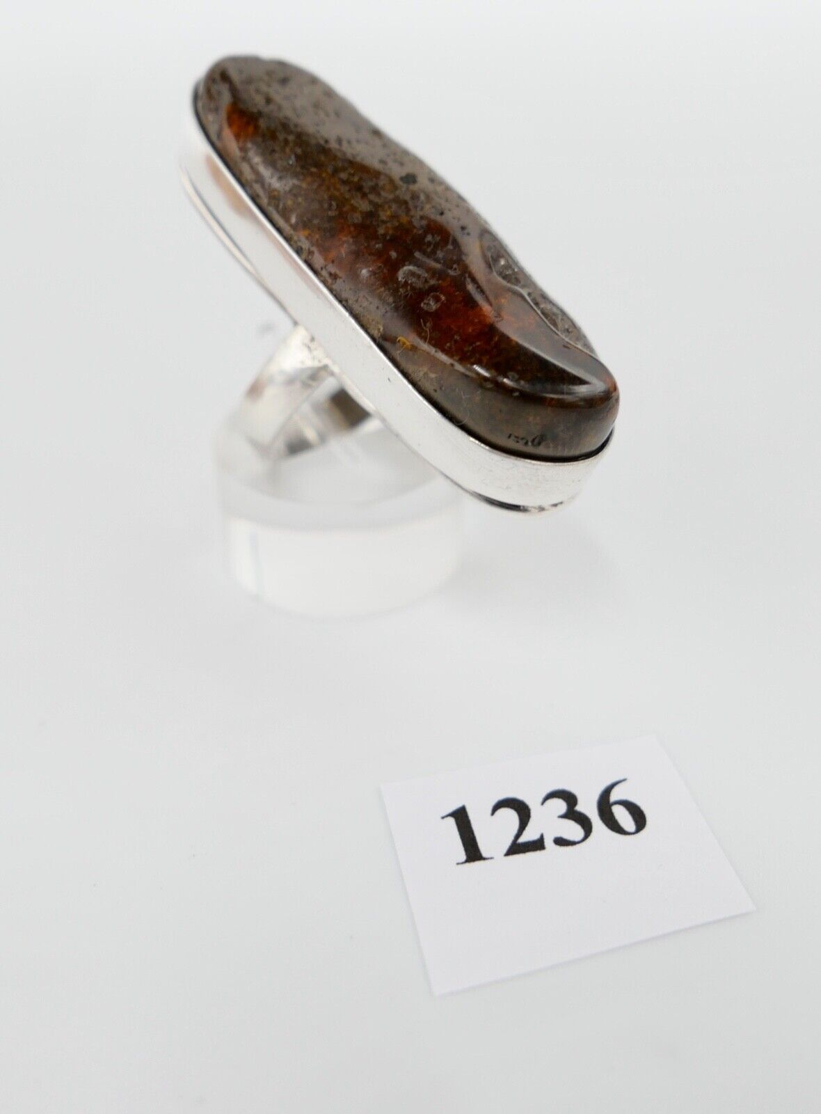 Bernstein Designer Ring Gr. 57 Silber 925 - Antikhandel-Stuttgart