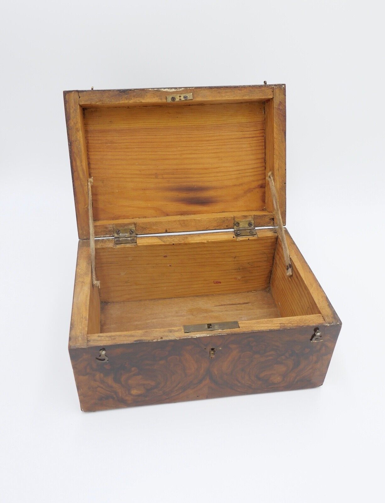 Mitte 19. Jh antike Schatulle Mahagoni 25x16x14 cm Holzkästchen Schmuckschatulle - Antikhandel-Stuttgart