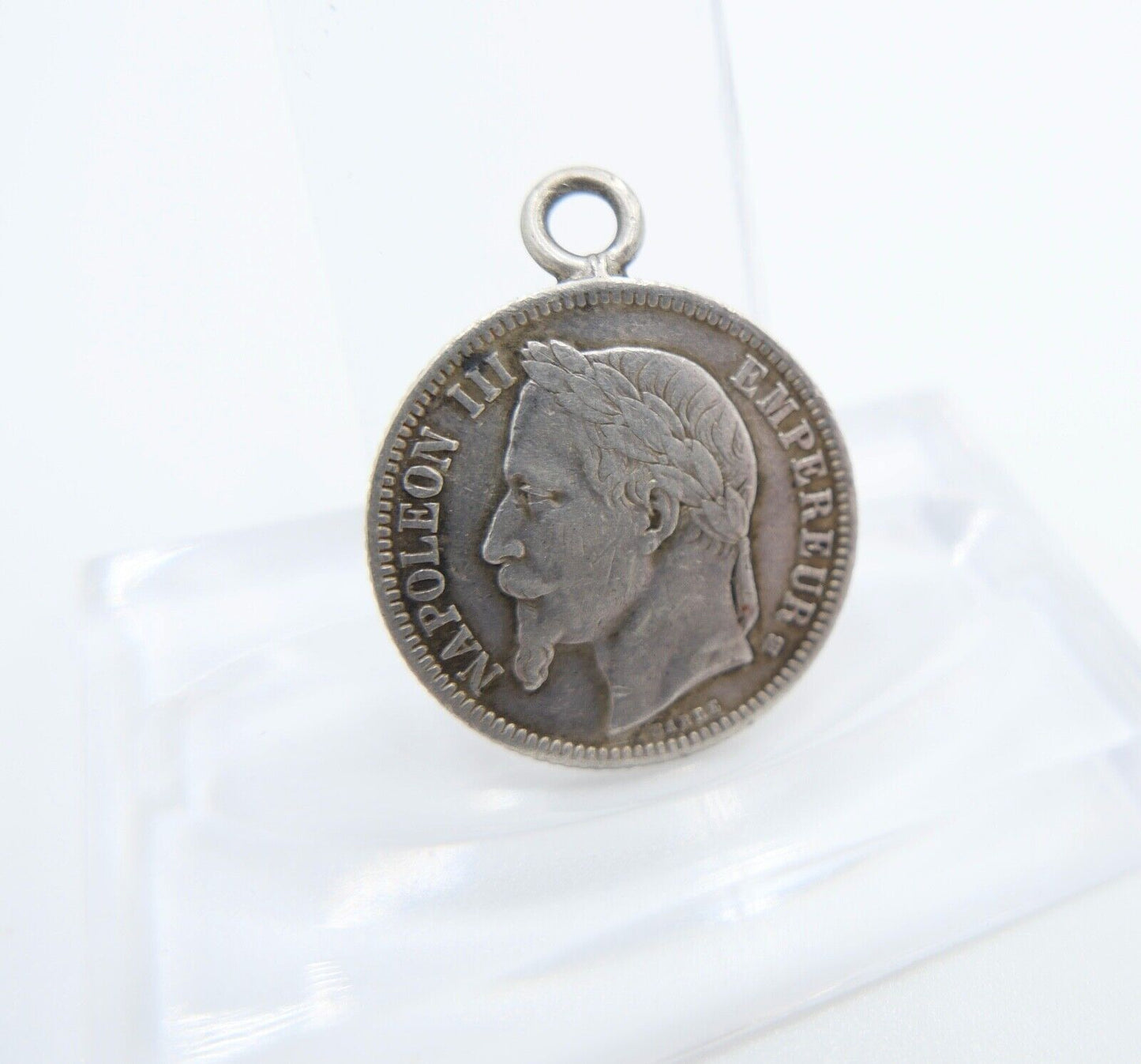 Silber Münze 1 Francs 1866 gefasst Frankreich Napoleon III ss-vz - Antikhandel-Stuttgart