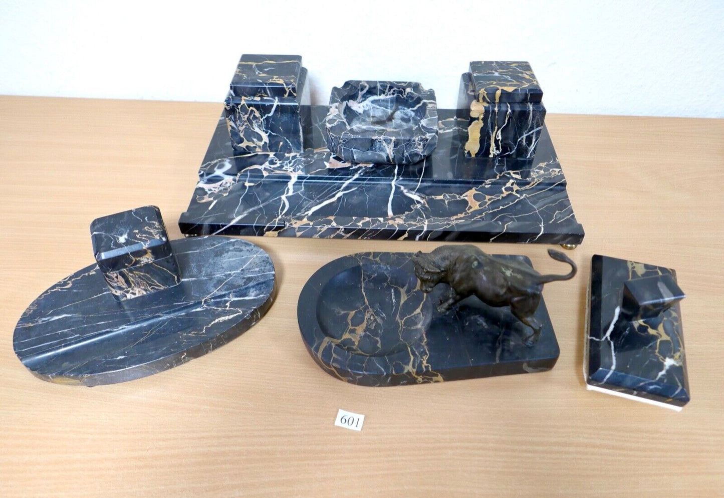 antike Schreibtischgarnitur aus Marmor - Antikhandel-Stuttgart