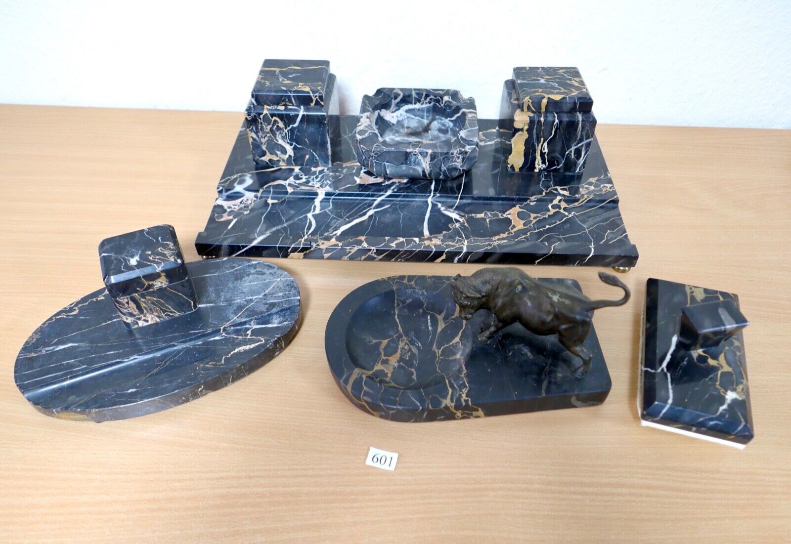 antike Schreibtischgarnitur aus Marmor - Antikhandel-Stuttgart