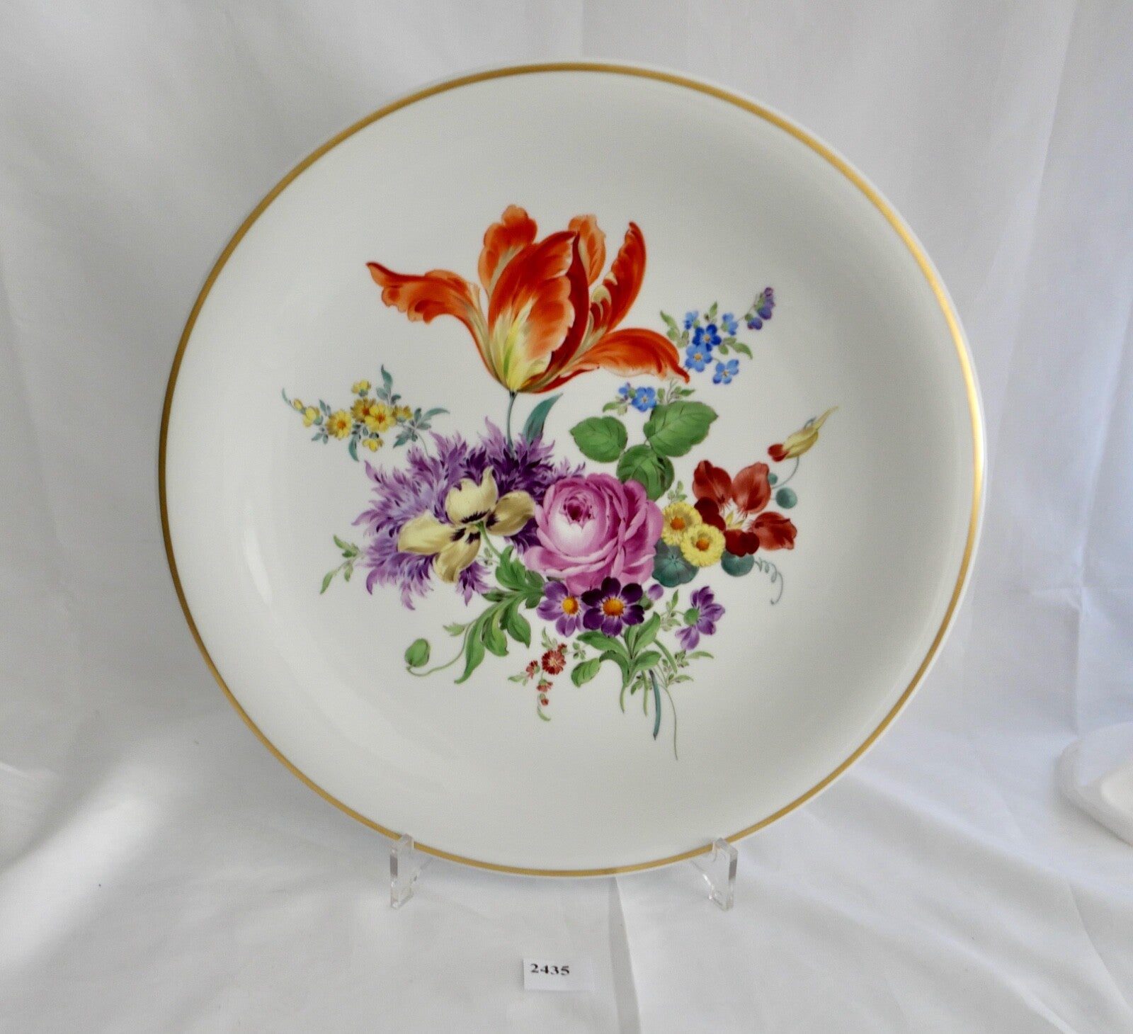Meissen 1. Wahl Wandteller Blumenbukett Porzellan 31,3 cm Teller 1970er