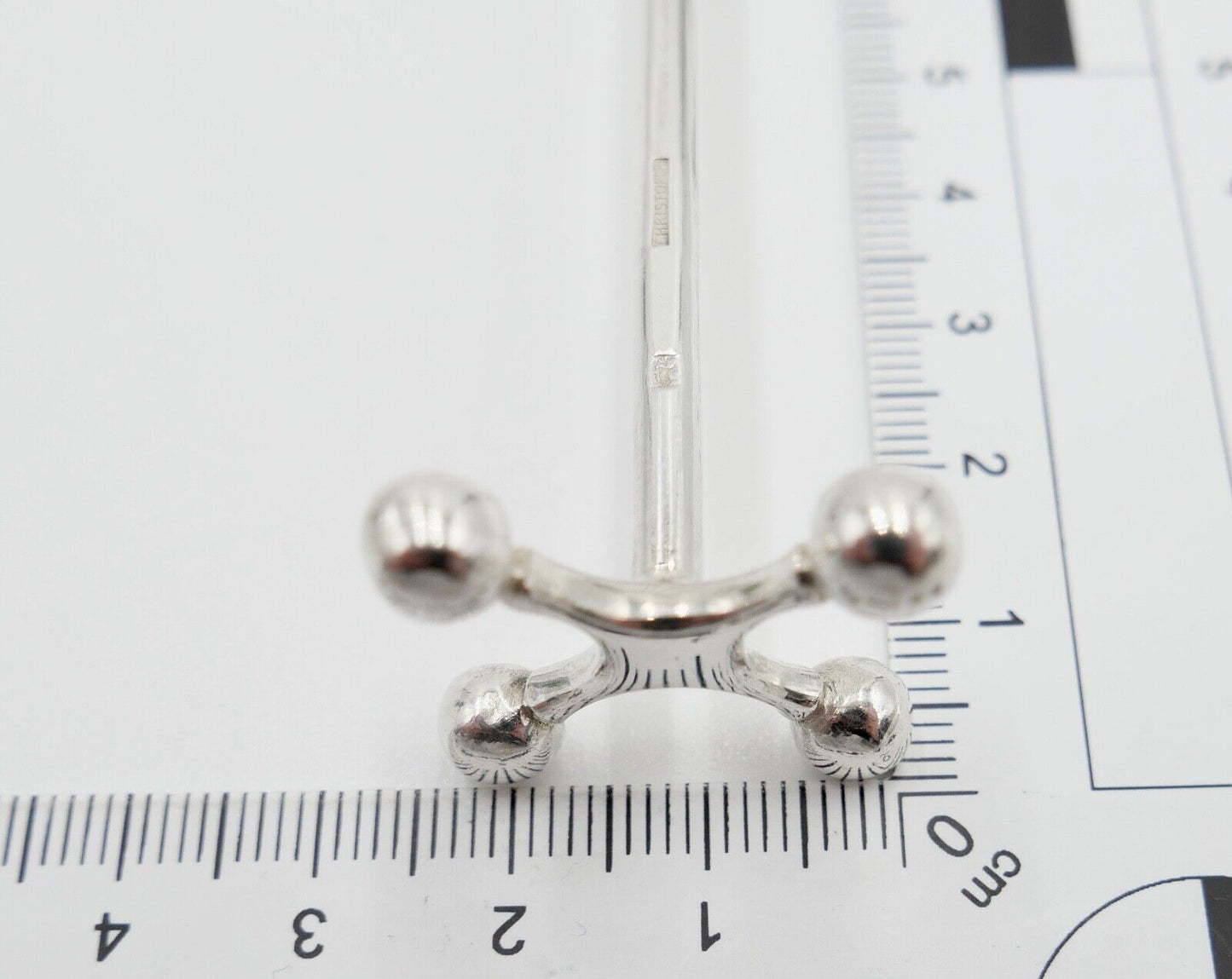 3x Messerhalter Besteck Halter Christofle Kugelkopf Versilbert FRANCE - Antikhandel-Stuttgart