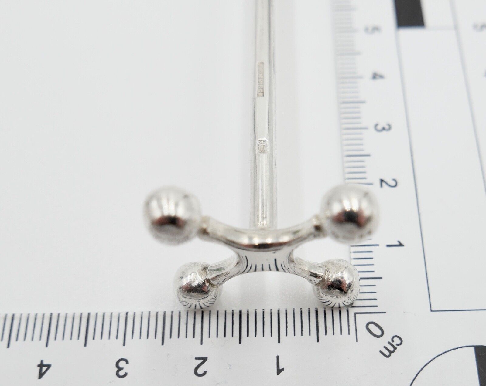 3x Messerhalter Besteck Halter Christofle Kugelkopf Versilbert FRANCE - Antikhandel-Stuttgart