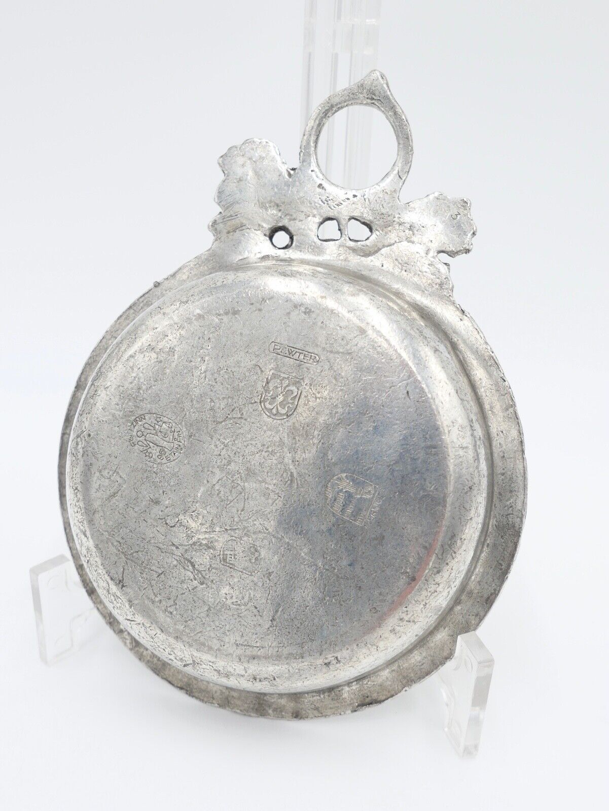 antik 1900 Schale Weinverkostungsschale Zinn Tinn Etain Weinreben Motiv - Antikhandel-Stuttgart