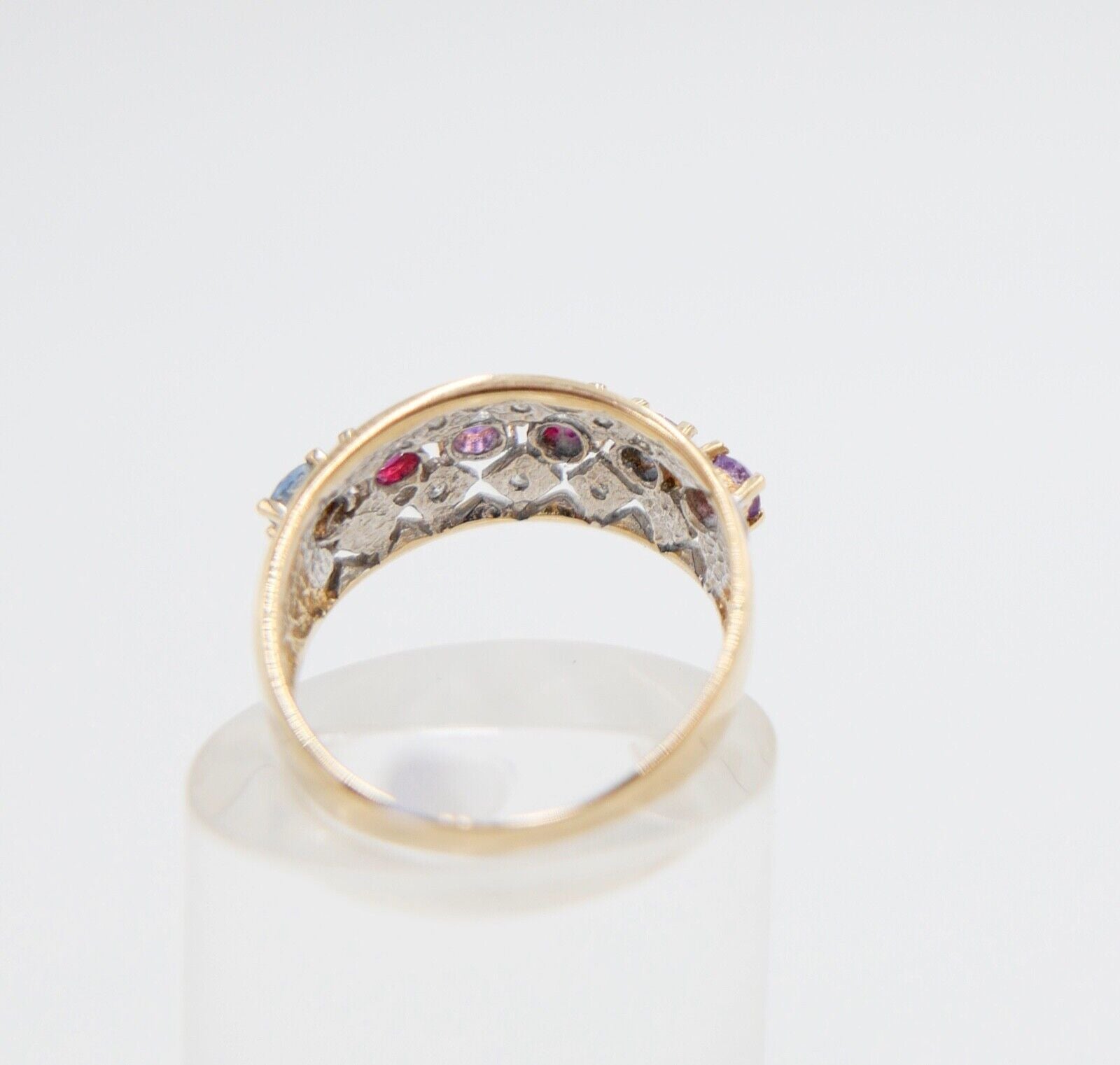 Eleganter Gelbgold Diamant Ring mit Bunten Edelsteinen 585 14K Gr. 55 - Antikhandel-Stuttgart