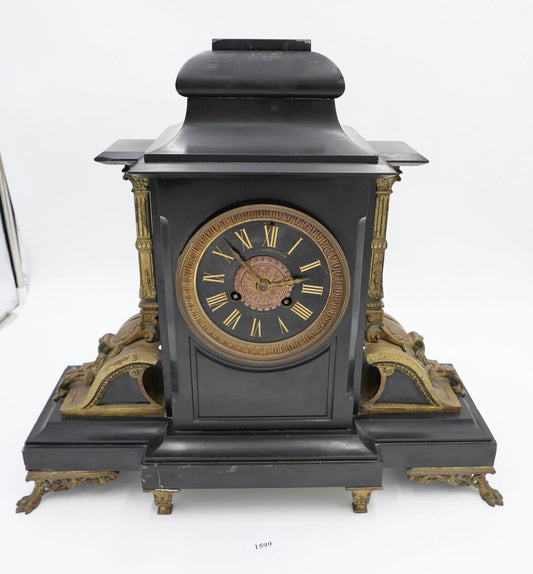 Antike XXL Schneeberger Pendule Kaminuhr um 1870 Historismus sehr schwer - Antikhandel-Stuttgart