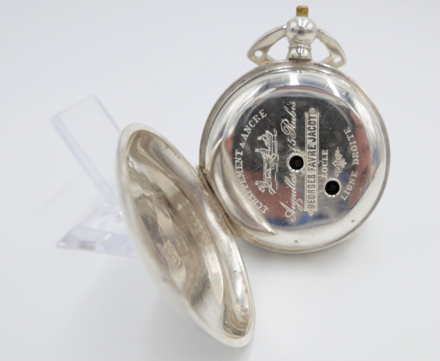Georges FAVRE JACOT Locle SAVONETTE Taschenuhr Silber 875 - Antikhandel-Stuttgart