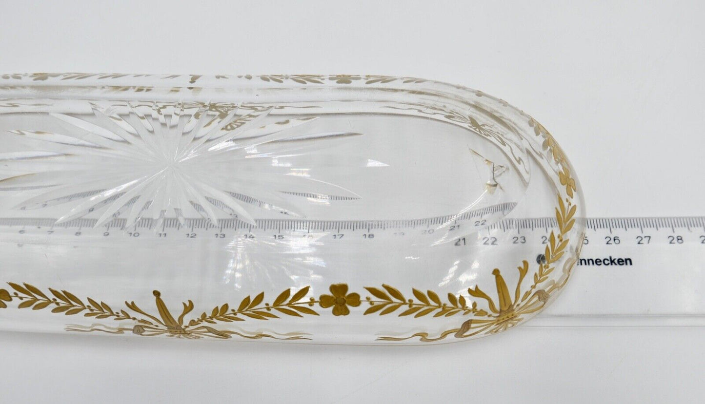 Antikes Glas Set Goldmalerei um 1900 Josephinenhütte 3-teilig Sehr guter Zutand - Antikhandel-Stuttgart