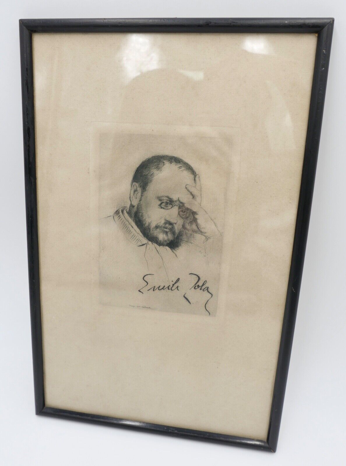 Kopie Émile Zola, mit Unterschrift ( aus dem Leben ); Gustav Courbet - Antikhandel-Stuttgart