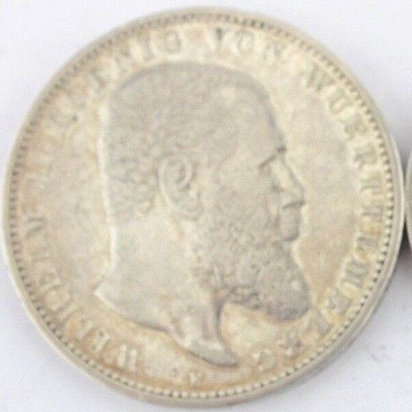 2 3 5 Mark 1902 1904 1912 F Silbermünze " Wilhelm Württemberg " Jäger 174-176 - Antikhandel-Stuttgart