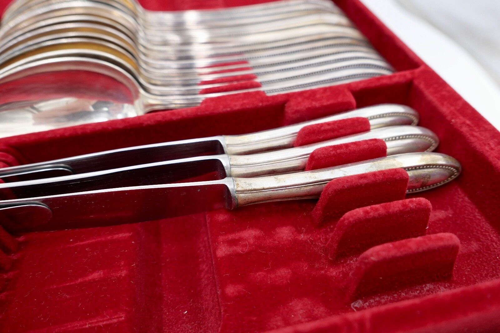 29 tlg. 90er ähnl. WMF 500 Perlrand cutlery Besteck Gabel Löffel Schöpfer Set - Antikhandel-Stuttgart