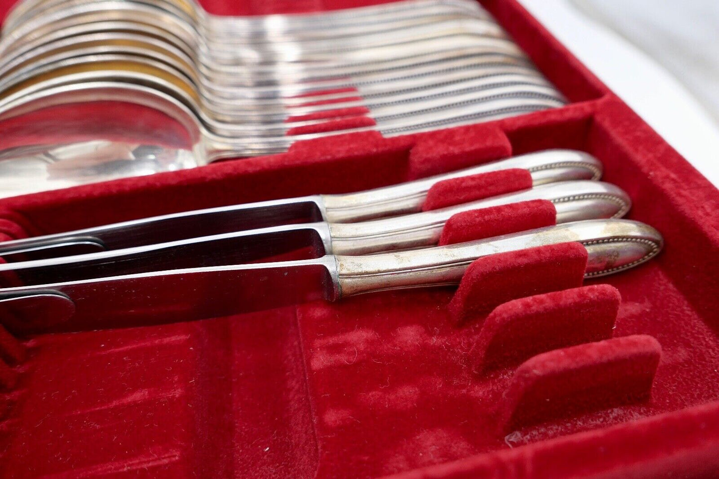 29 tlg. 90er ähnl. WMF 500 Perlrand cutlery Besteck Gabel Löffel Schöpfer Set - Antikhandel-Stuttgart