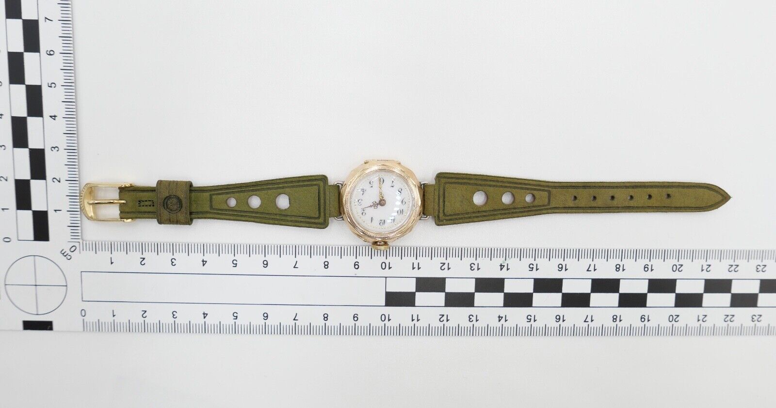 Damenuhr um 1900 floral Blumen Motiv GOLD 585 / 14K Handaufzug neues Band + Glas - Antikhandel-Stuttgart