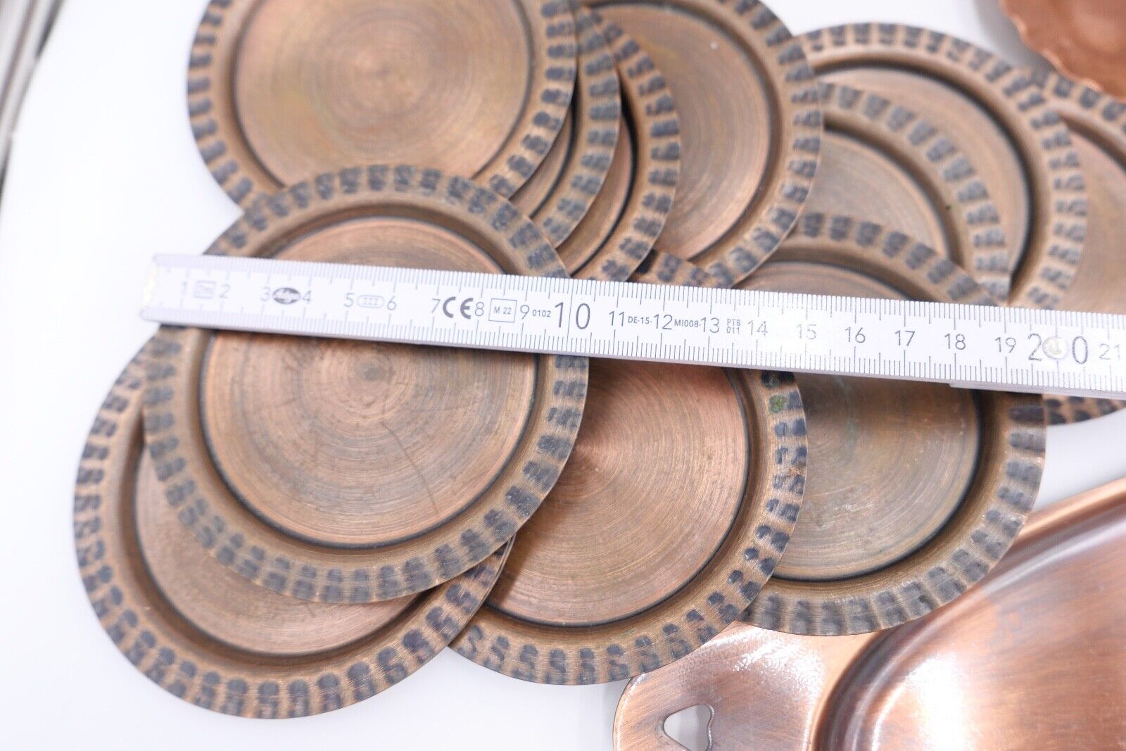 Posten großes Konvolut Kupfer Tablett Kännchen Kerzenständer etc Dekoration - Antikhandel-Stuttgart