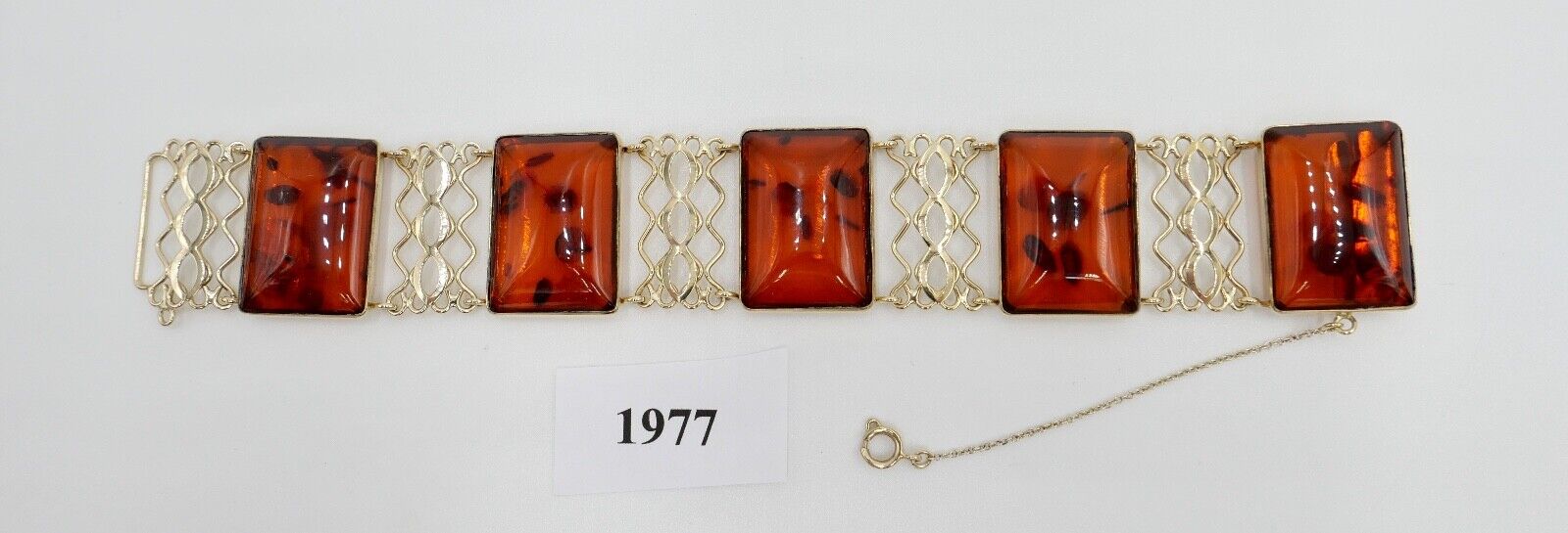 FISCHLAND Damen Bernstein Armband Gelbgold 333 8K amber 19,3 cm - Antikhandel-Stuttgart