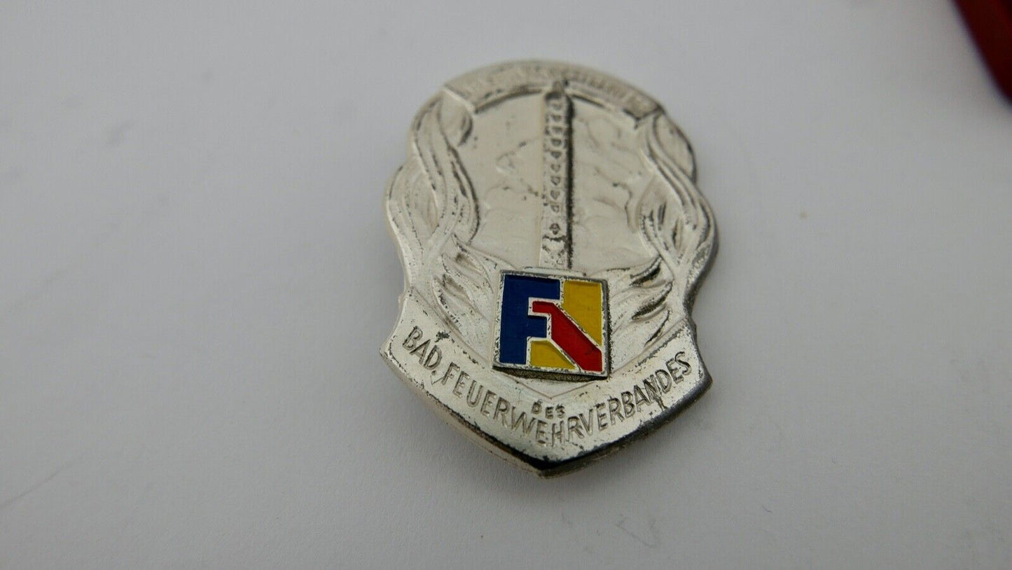 4x Leistungsabzeichen Feuerwehr Baden Württemberg 1960er Jahre Silber Bronze - Antikhandel-Stuttgart