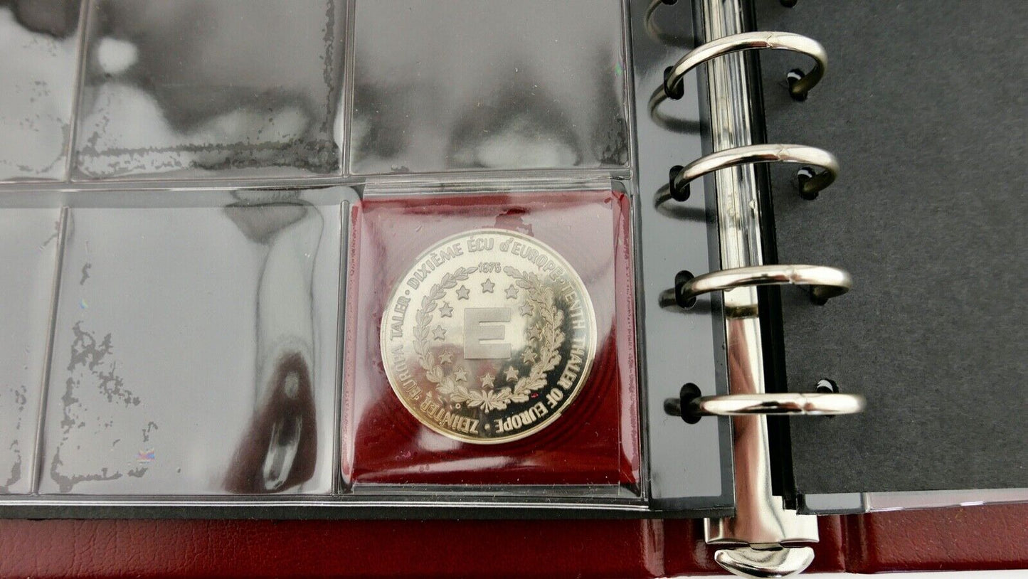 10x Europa Taler 900 925 Medaille Silbermedaille 1-10 in Album TOP ECU - Antikhandel-Stuttgart