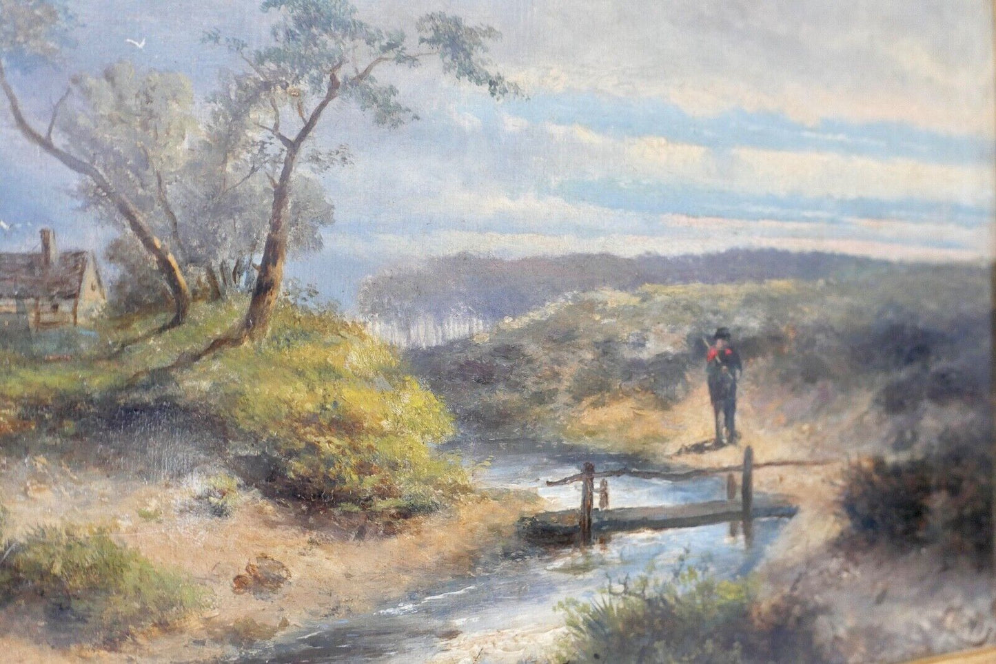 Antikes Ölgemälde Signiert ABRAHAM HULK II (1851-1922) Dünenlandschaft Schäfer - Antikhandel-Stuttgart