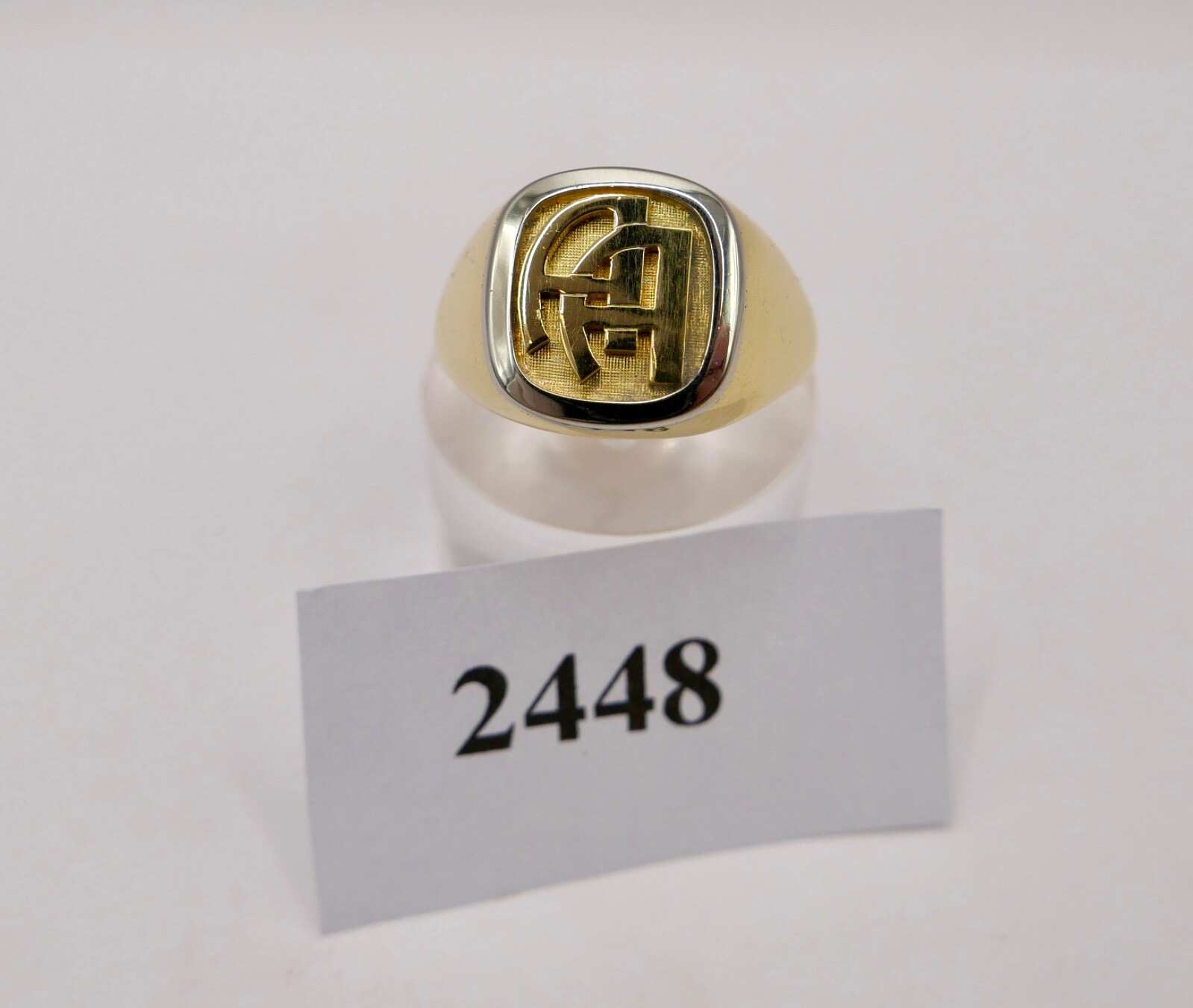 Herren Monogramm AA Goldring 750 18K Gr. 59 / 60  Siegelring NEUwertig