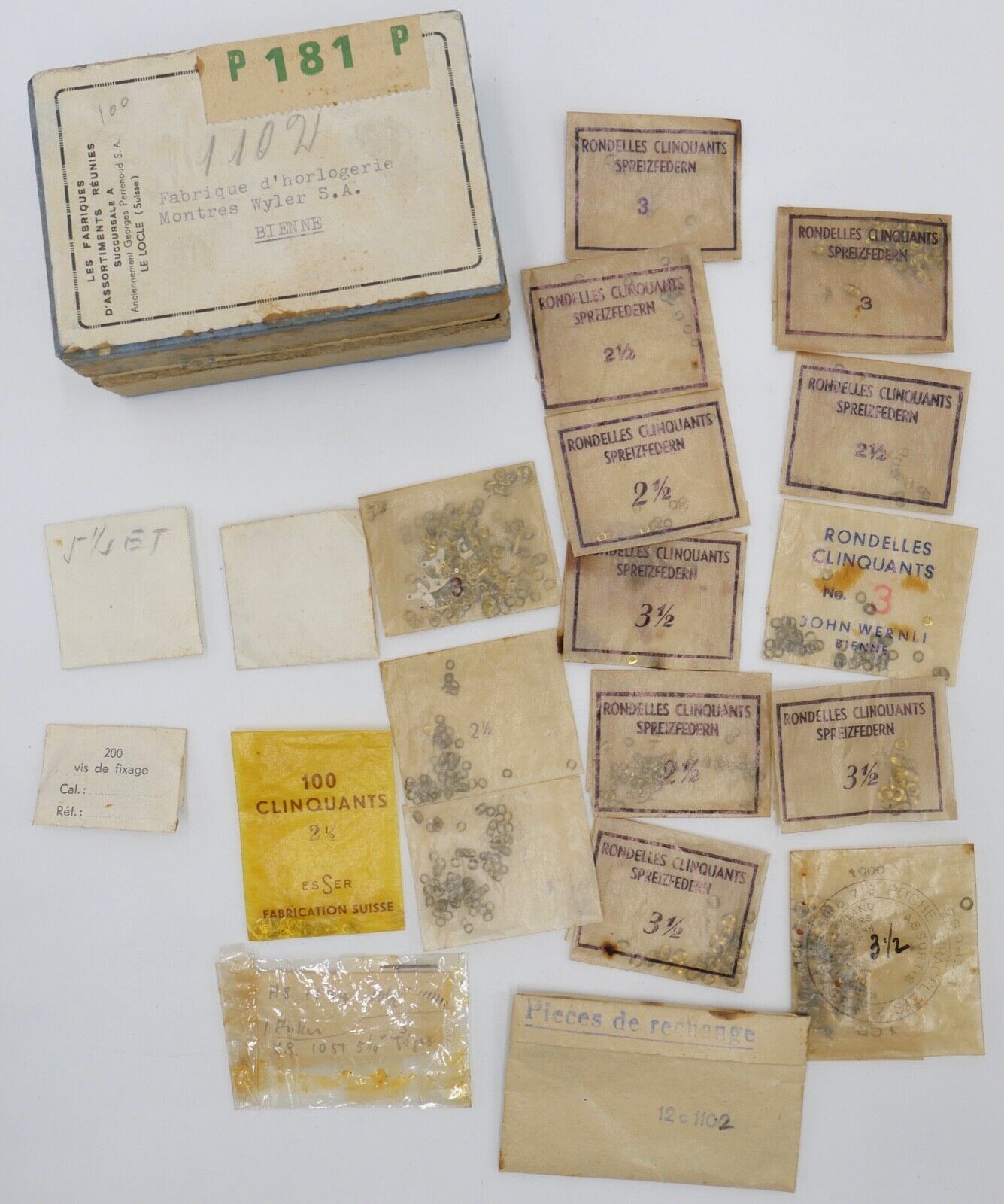 diverse Ersatzteile neu Zubehör Armbanduhren Uhrwerk Uhrmacher Uhr alt antik - Antikhandel-Stuttgart