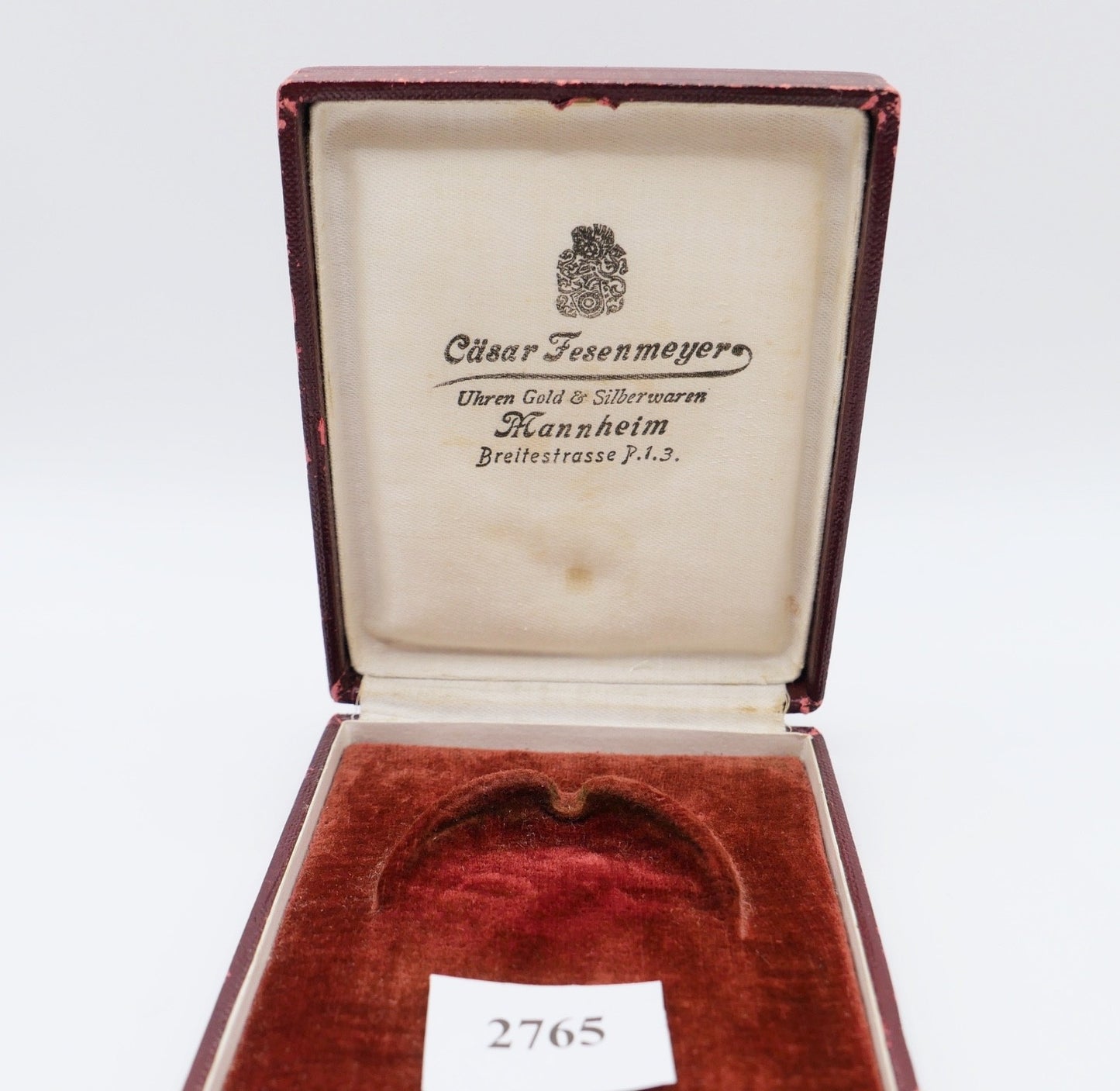 Vintage Uhrenetui für Taschenuhr Cesar Fesenmeyer Mannheim Leder Etui Box