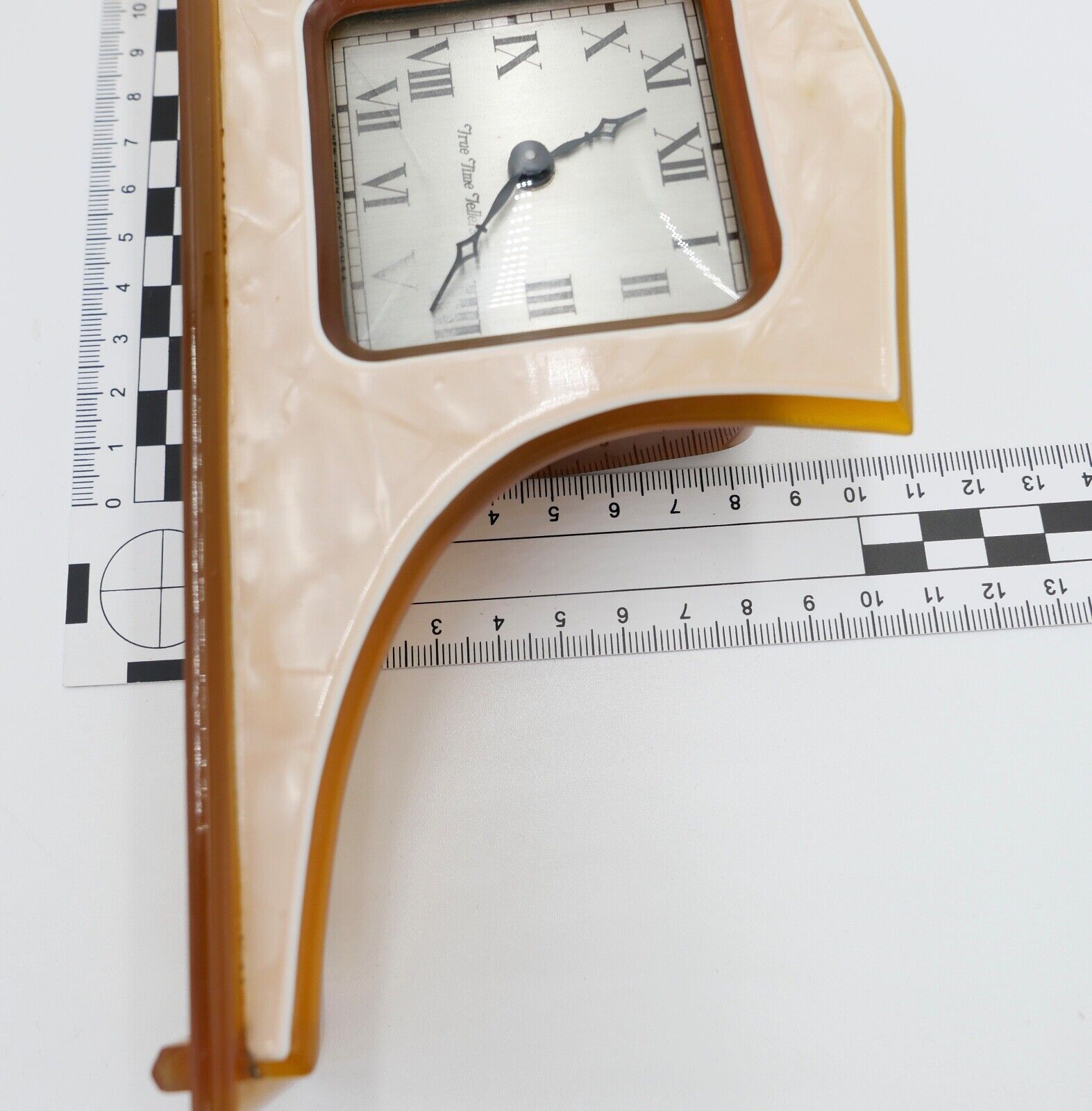 Altes Frisierset Bakelit / Zelluloid ART DECO 1930er Tischuhr TRUE TIME TELLERS - Antikhandel-Stuttgart