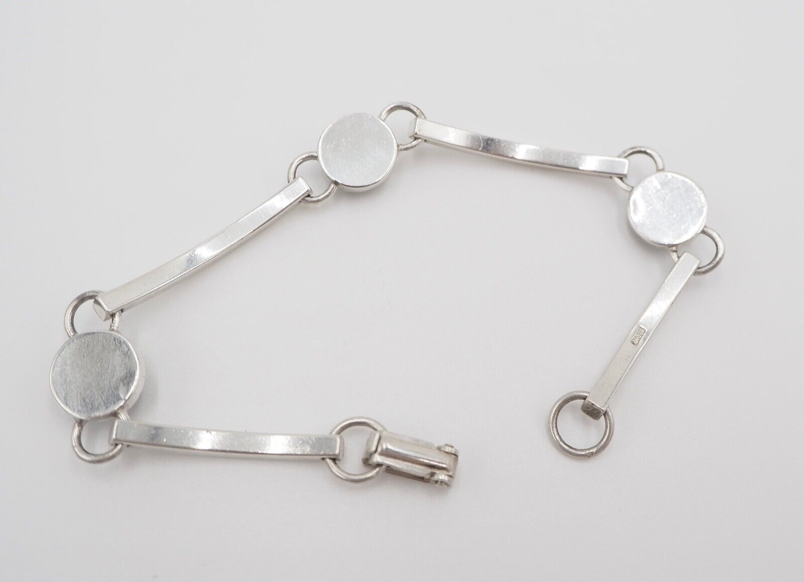 vintage 60er Jahre Silber 925 NP AVENTURIN Grün Armkette Gliederarmband Armband - Antikhandel-Stuttgart