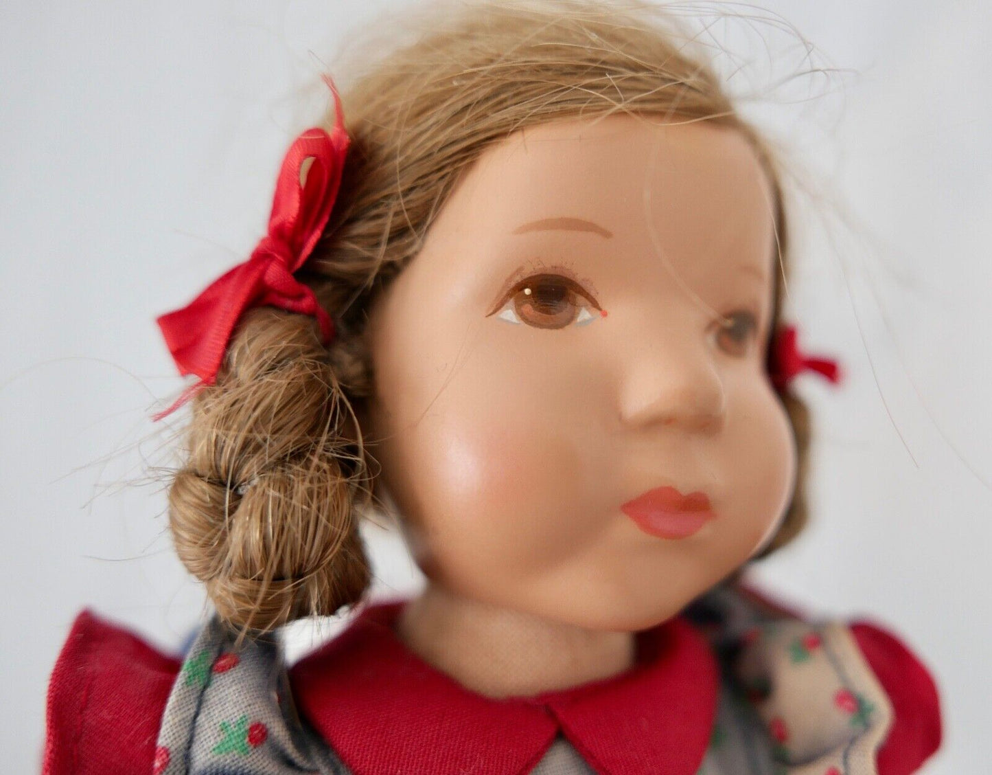 Alte Käthe Kruse Puppe verm. BETTINA Kaethe 26 cm Däumlinchen Braune Augen Zopf - Antikhandel-Stuttgart