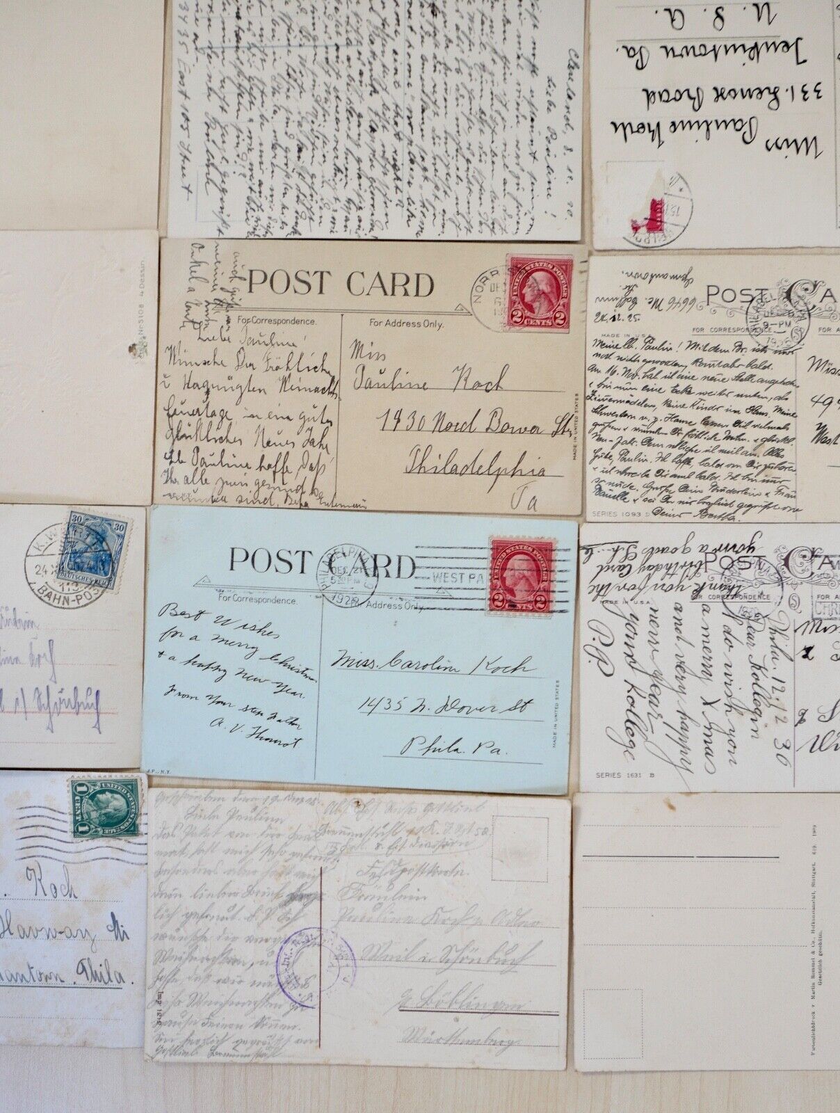 antike Ansichtskarten Postkarten Briefmarken WEIHNACHTEN CHRISTMAS dt. Reich USA - Antikhandel-Stuttgart