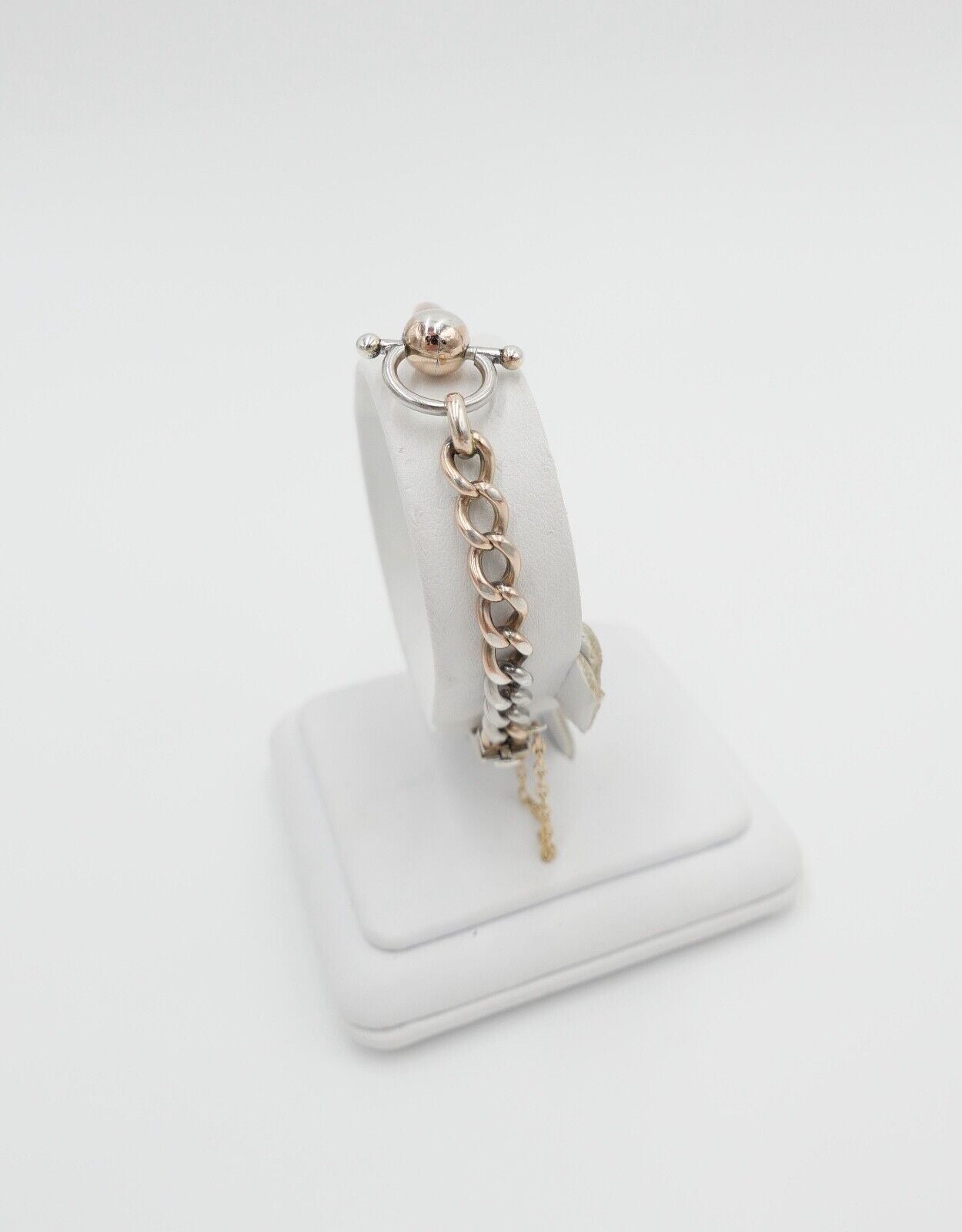 60er Jahre Pferdegebiss Armband 800 Silber vergoldet - Antikhandel-Stuttgart