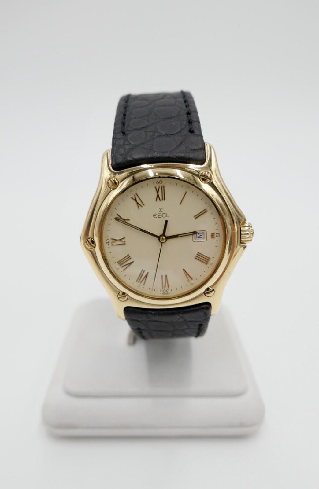 EBEL 1911 Sport Herren Damen Unisex Uhr 750 18K Ø 35mm Ref 887902 mit Lederband - Antikhandel-Stuttgart