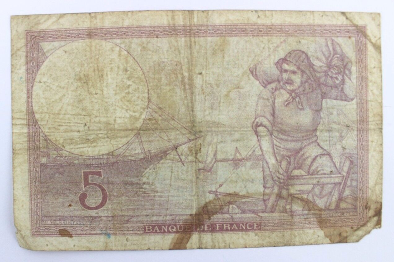 5 Francs Cinq Banknote 1940 bill Bank de France Frankreich facture - Antikhandel-Stuttgart