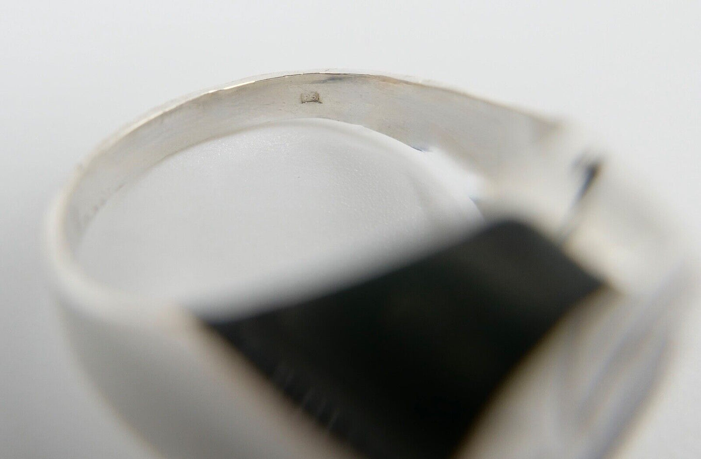 Alter Siegelring Herrenring Ring 925 Silber Gr. 66 mit Palmenmotiv & ONYX - Antikhandel-Stuttgart