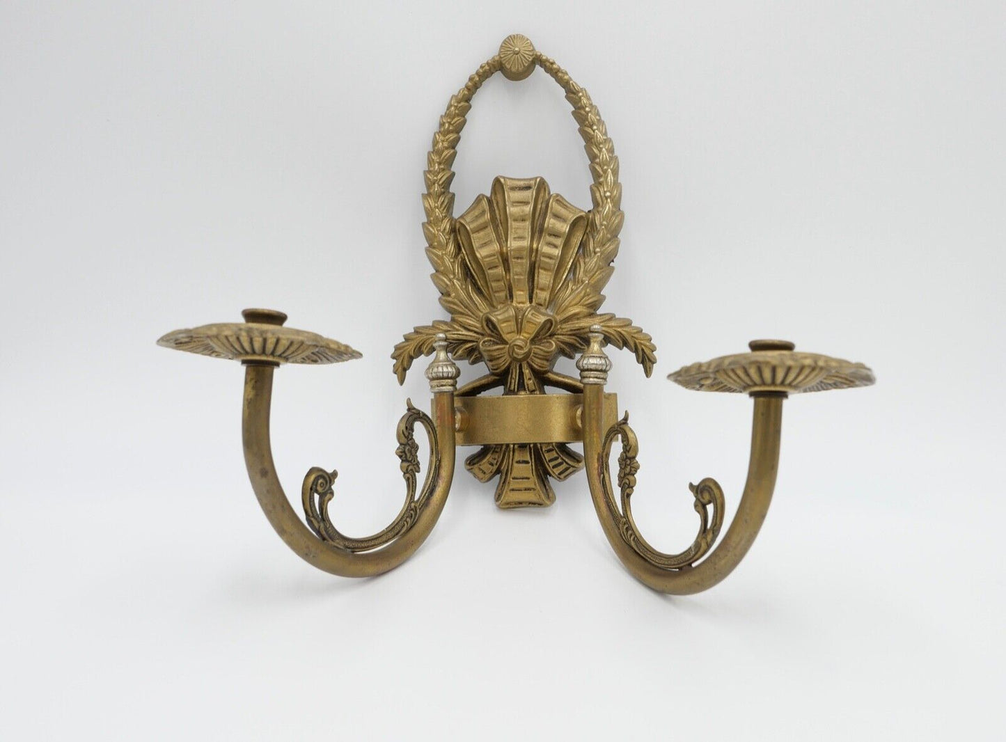 Jugendstil Art Nouveau Frankreich um 1900 Messing Wandleuchte ohne Glas - Antikhandel-Stuttgart