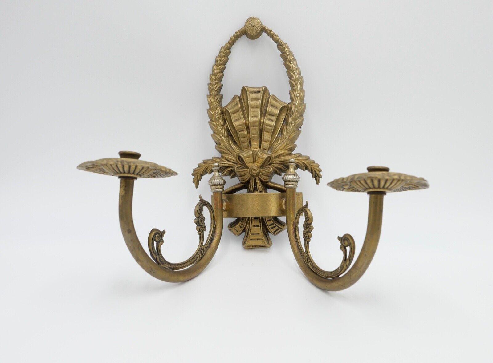 Jugendstil Art Nouveau Frankreich um 1900 Messing Wandleuchte ohne Glas - Antikhandel-Stuttgart