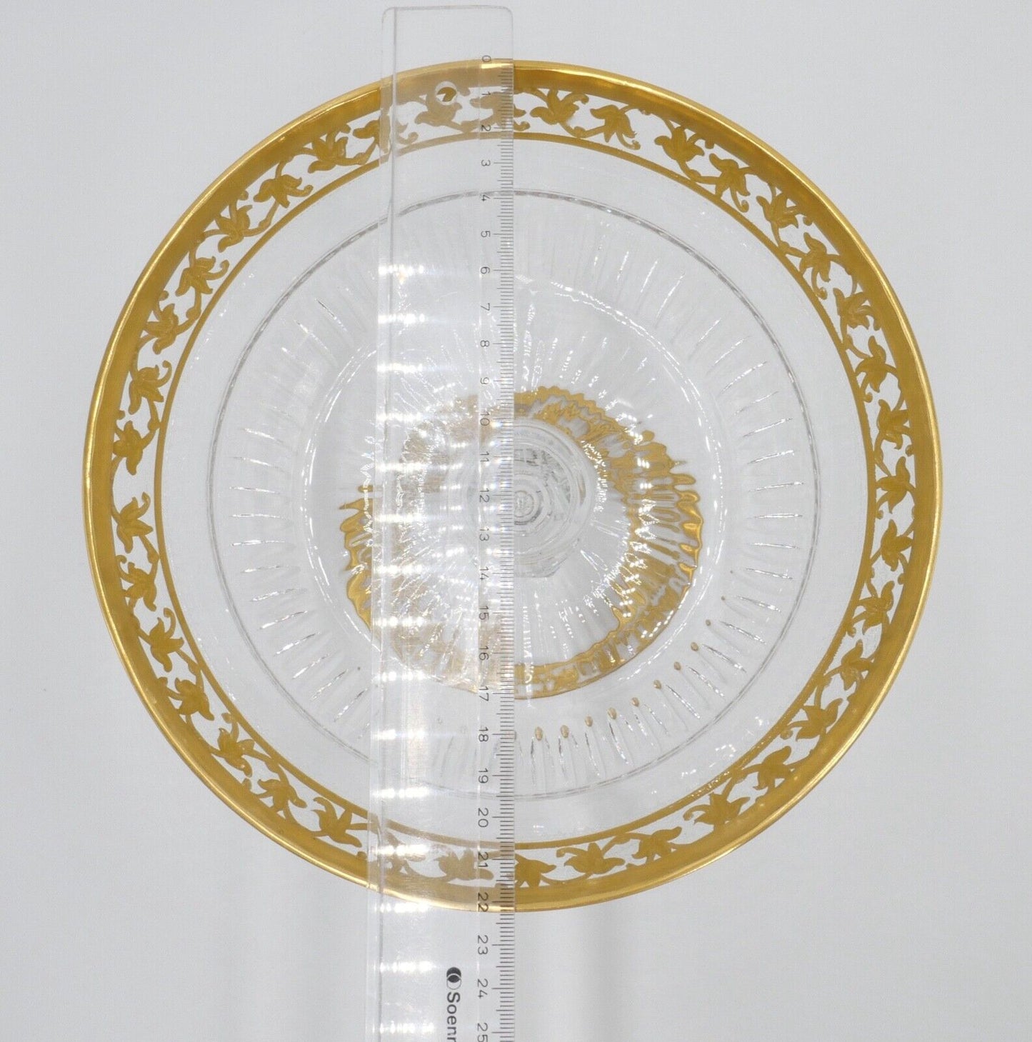 Saint Louis France CALLOT Aufsatzschale Fußschale Schale Goldrand Bodenmarke - Antikhandel-Stuttgart